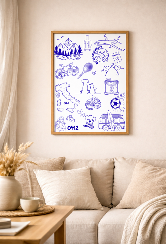 Personalisiertes Doodle Poster als Fine Art Print
