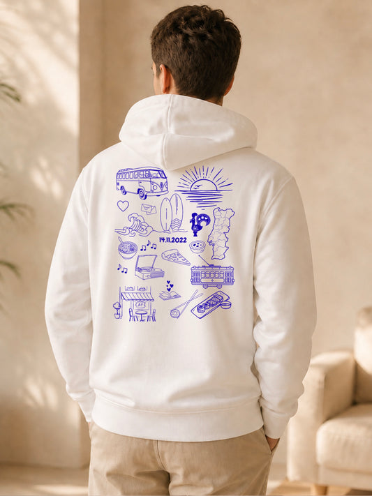 Personalisierter Doodle Hoodie aus Bio-Baumwollmix