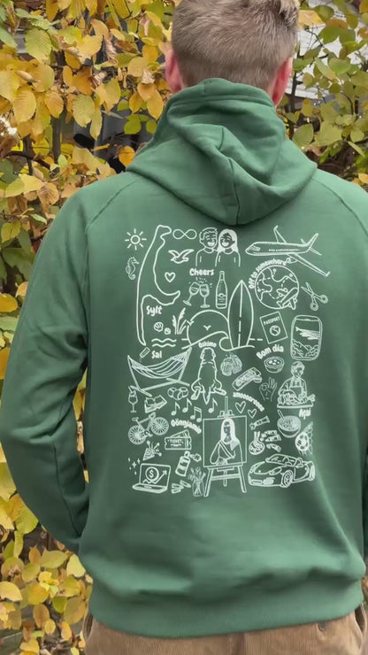 Personalisierter Doodle Hoodie aus Bio-Baumwollmix